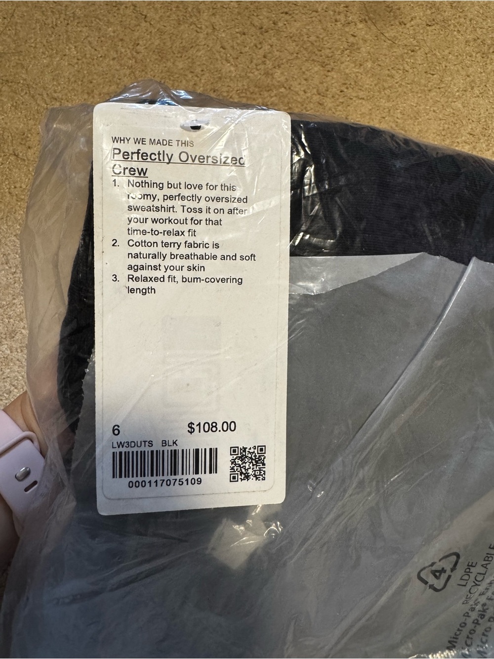 BNWT Lululemon perfectly oversized crew